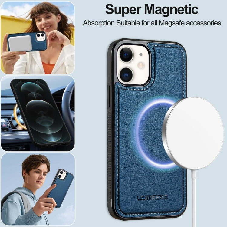 For iPhone 11 LC.IMEEKE L2 Series Detachable Magsafe PU Phone Case with Lanyard(Blue) - iPhone 11 Cases by LC.IMEEKE | Online Shopping South Africa | PMC Jewellery | Buy Now Pay Later Mobicred