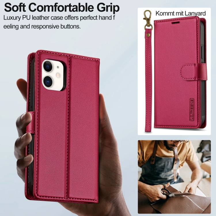 For iPhone 11 LC.IMEEKE L2 Series Detachable Magsafe PU Phone Case with Lanyard(Red) - iPhone 11 Cases by LC.IMEEKE | Online Shopping South Africa | PMC Jewellery | Buy Now Pay Later Mobicred