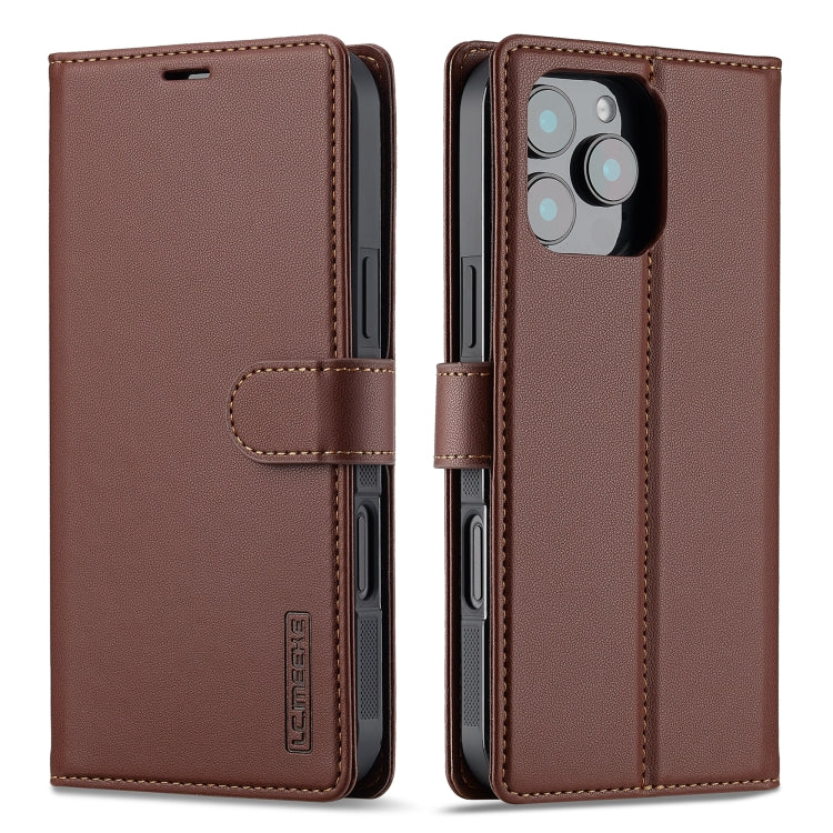 For iPhone 16 Pro LC.IMEEKE L2 Series Detachable Magsafe PU Phone Case with Lanyard(Brown) - iPhone 16 Pro Cases by LC.IMEEKE | Online Shopping South Africa | PMC Jewellery | Buy Now Pay Later Mobicred