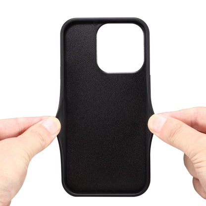 For iPhone 16 Pro Max Denior D09 PU Dual Card Slot Back Cover Phone Case(Black) - iPhone 16 Pro Max Cases by Denior | Online Shopping South Africa | PMC Jewellery | Buy Now Pay Later Mobicred