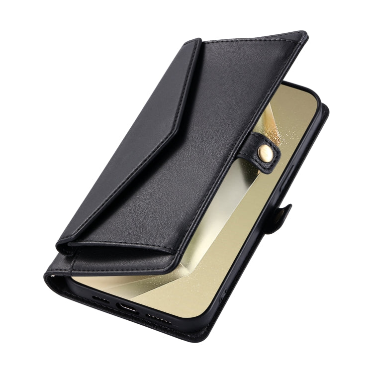 For Samsung Galaxy S25+ 5G Wallet Multi-card Slot Leather Phone Case with Lanyard(Black) - Galaxy S25+ 5G Cases by PMC Jewellery | Online Shopping South Africa | PMC Jewellery | Buy Now Pay Later Mobicred