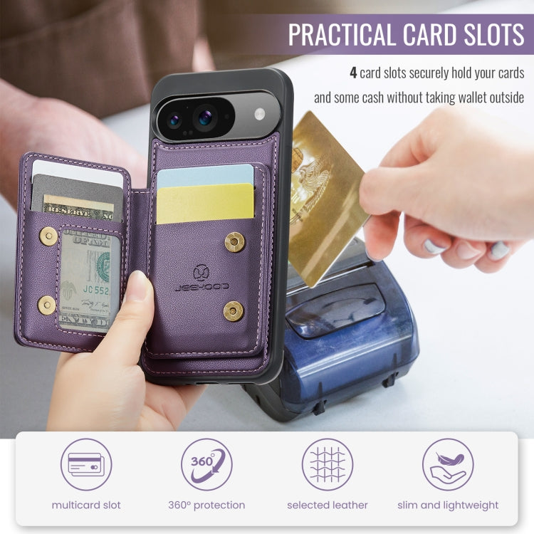 For Google Pixel 9 / 9 Pro JEEHOOD J05 Business Magnetic Style RFID Leather Phone Case(Purple) - Google Cases by JEEHOOD | Online Shopping South Africa | PMC Jewellery | Buy Now Pay Later Mobicred