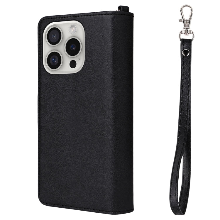 For iPhone 16 Pro Solid Color 2 in 1 Zipper Shockproof Phone Case(Black) - iPhone 16 Pro Cases by PMC Jewellery | Online Shopping South Africa | PMC Jewellery | Buy Now Pay Later Mobicred