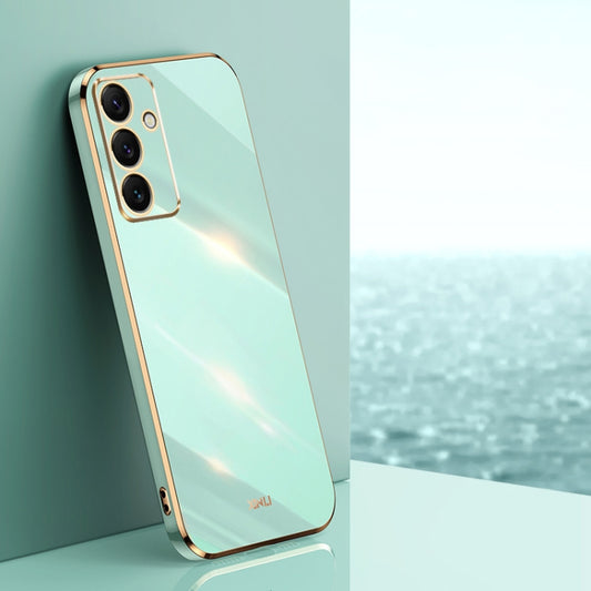 For Samsung Galaxy S24 FE 5G XINLI Straight Edge 6D Electroplate TPU Phone Case(Mint Green) - Galaxy S24 FE 5G Cases by XINLI | Online Shopping South Africa | PMC Jewellery | Buy Now Pay Later Mobicred