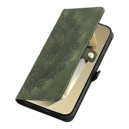 For Samsung Galaxy S25 Ultra 5G Skin Feel Totem Embossed Leather Phone Case(Deep Green) - Galaxy S25 Ultra 5G Cases by PMC Jewellery | Online Shopping South Africa | PMC Jewellery | Buy Now Pay Later Mobicred