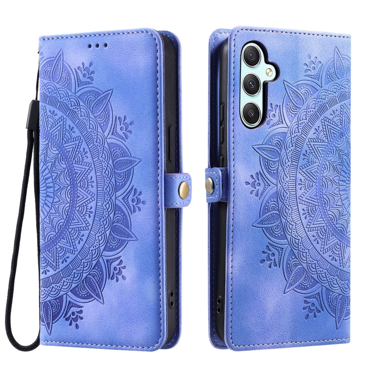 For Samsung Galaxy S25 5G Skin Feel Totem Embossed Leather Phone Case(Purple) - Galaxy S25 5G Cases by PMC Jewellery | Online Shopping South Africa | PMC Jewellery | Buy Now Pay Later Mobicred