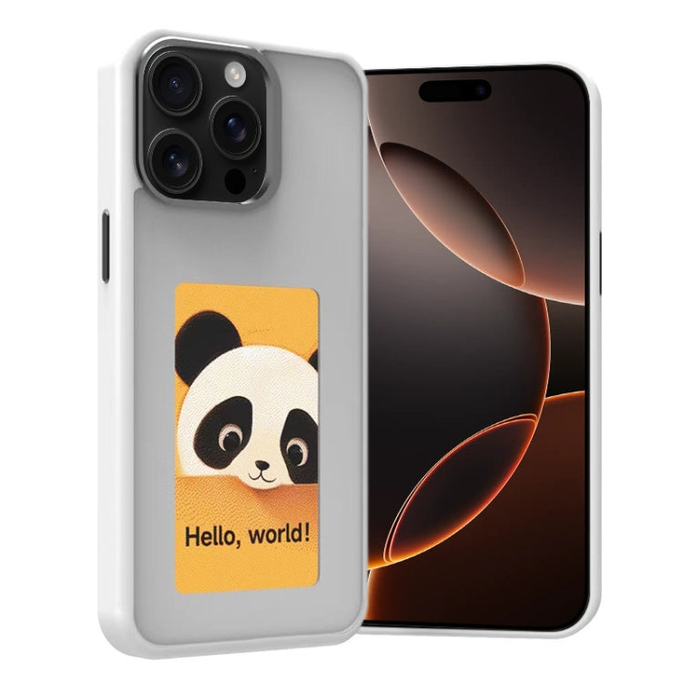 For iPhone 16 Pro Max Four-Color E-ink Screen NFC DIY Phone Case(White) - iPhone 16 Pro Max Cases by PMC Jewellery | Online Shopping South Africa | PMC Jewellery | Buy Now Pay Later Mobicred