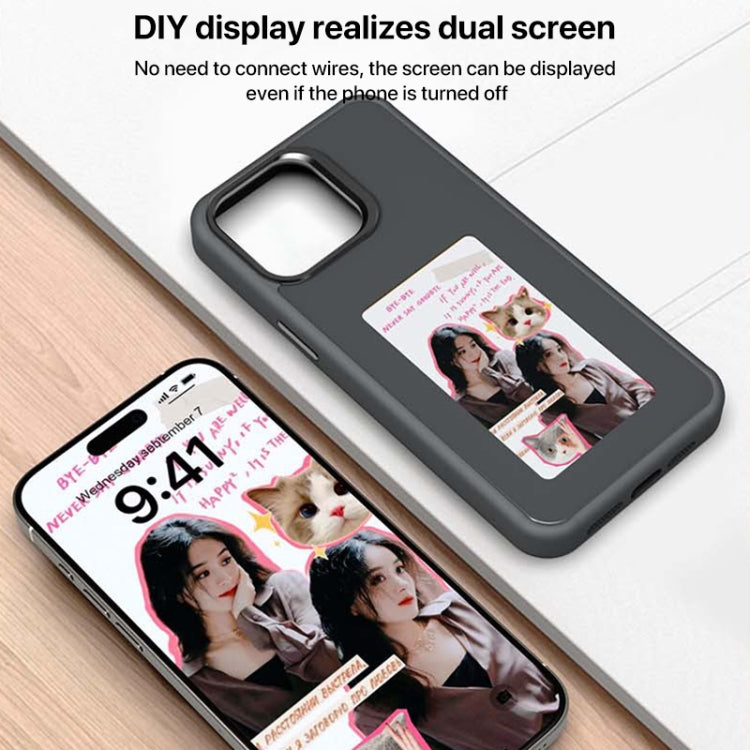 For iPhone 16 Pro Max Four-Color E-ink Screen NFC DIY Phone Case(Blue) - iPhone 16 Pro Max Cases by PMC Jewellery | Online Shopping South Africa | PMC Jewellery | Buy Now Pay Later Mobicred