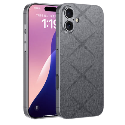 For iPhone 16 Plus GKK Asterism Metal Paint Skin Feel Leather Full Coverage Phone Case(Mountain Gray) - iPhone 16 Plus Cases by GKK | Online Shopping South Africa | PMC Jewellery | Buy Now Pay Later Mobicred