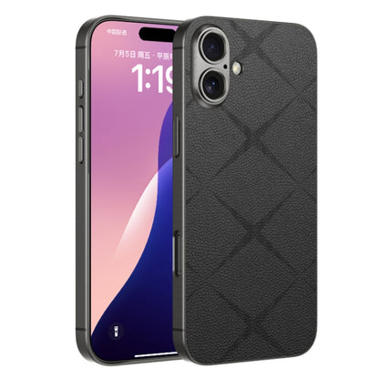 For iPhone 16 GKK Asterism Metal Paint Skin Feel Leather Full Coverage Phone Case(Black) - iPhone 16 Cases by GKK | Online Shopping South Africa | PMC Jewellery | Buy Now Pay Later Mobicred