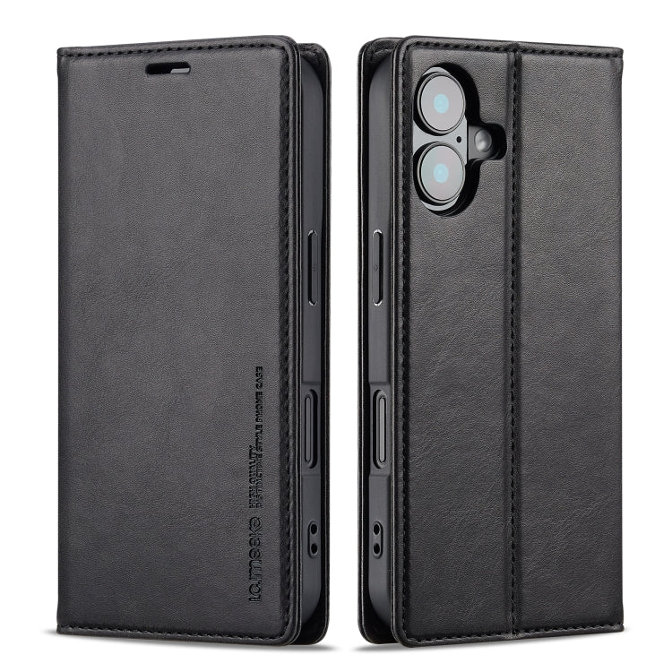 For iPhone 16 Plus LC.IMEEKE RFID Anti-theft Leather Phone Case(Black) - free shipping - PMC Jewellery - Order now!