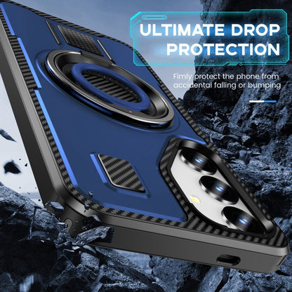 For Samsung Galaxy S25+ 5G Ring Holder Carbon Fiber PC Hybrid TPU Phone Case(Blue) - Galaxy S25+ 5G Cases by PMC Jewellery | Online Shopping South Africa | PMC Jewellery | Buy Now Pay Later Mobicred