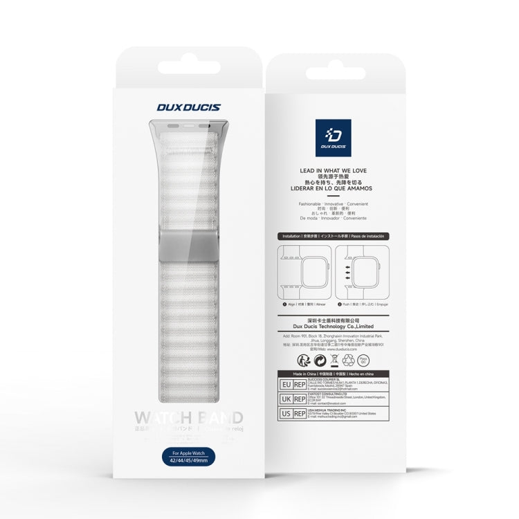 For Apple Watch Series 10 46mm DUX DUCIS YC Series Ocean Nylon Watch Band(White) - Watch Bands by DUX DUCIS | Online Shopping South Africa | PMC Jewellery | Buy Now Pay Later Mobicred