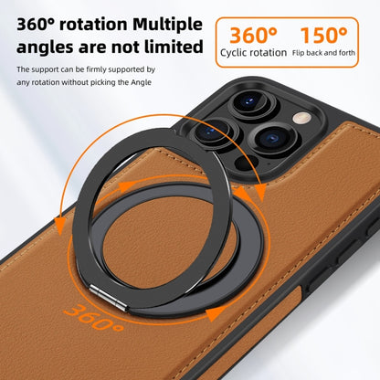 For iPhone 16 Plus Yashi 360 Degree Rotating MagSafe Holder Phone Case(Brown) - iPhone 16 Plus Cases by PMC Jewellery | Online Shopping South Africa | PMC Jewellery | Buy Now Pay Later Mobicred