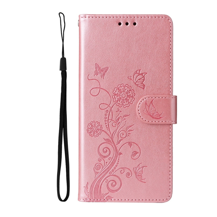 For Samsung Galaxy S25 Ultra 5G Embossed Butterfly Flowers Leather Phone Case(Rose Gold) - Galaxy S25 Ultra 5G Cases by PMC Jewellery | Online Shopping South Africa | PMC Jewellery | Buy Now Pay Later Mobicred