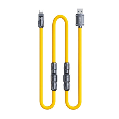 WK WDC-20 Mecha Series Silicone 1.4m 65W 4-in-1 Fast Charging Data Cable(Yellow) - Multifunction Cable by WK | Online Shopping South Africa | PMC Jewellery | Buy Now Pay Later Mobicred