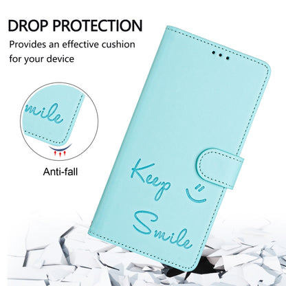 For Huawei Pura 70 Pro Smile Embossing RFID Leather Phone Case(Mint Green) - Huawei Cases by PMC Jewellery | Online Shopping South Africa | PMC Jewellery | Buy Now Pay Later Mobicred