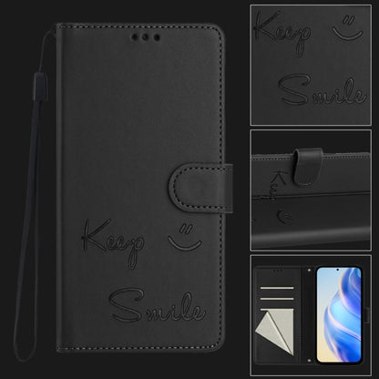 For Huawei Pura 70 Pro Smile Embossing RFID Leather Phone Case(Black) - Huawei Cases by PMC Jewellery | Online Shopping South Africa | PMC Jewellery | Buy Now Pay Later Mobicred