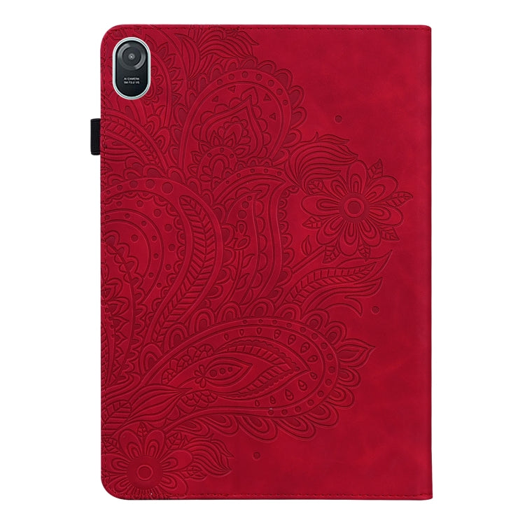 For Honor Pad 8 Peacock Embossed Pattern Leather Tablet Case(Red) - Honor by PMC TechLife | Online Shopping South Africa | PMC TechLife | Buy Now Pay Later Mobicred