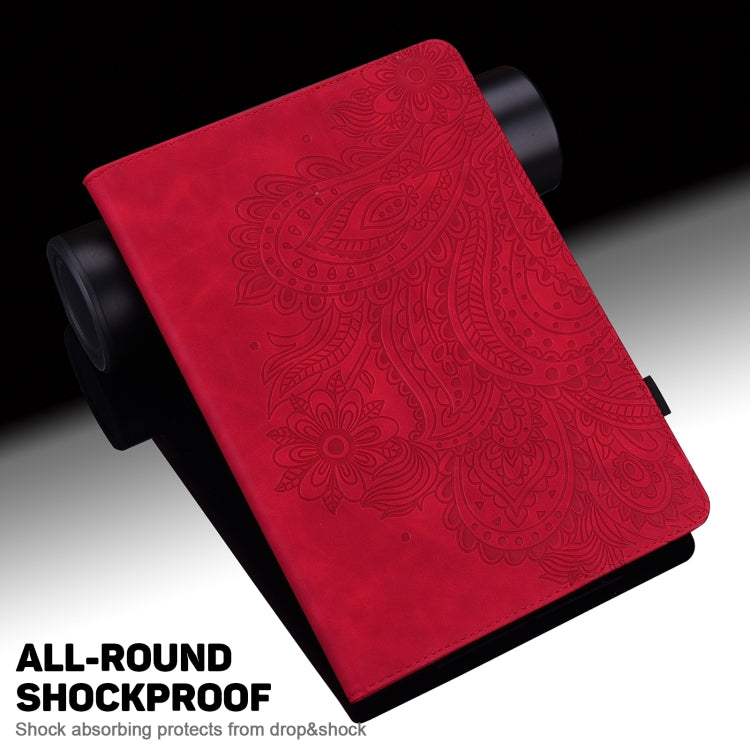 For Honor Pad X9 Peacock Embossed Pattern Leather Tablet Case(Red) - Honor by PMC TechLife | Online Shopping South Africa | PMC TechLife | Buy Now Pay Later Mobicred