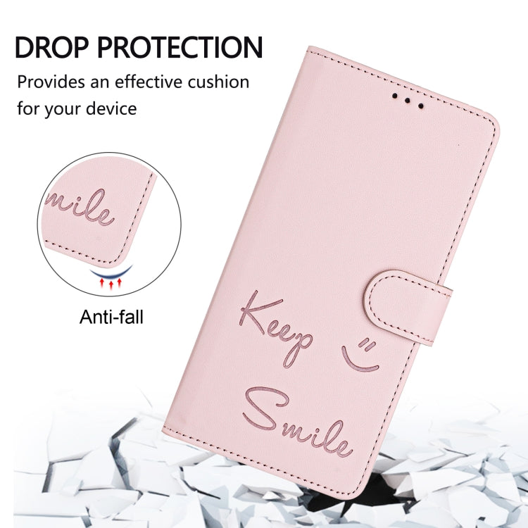 For Honor Magic6 Pro 5G Global Smile Embossing RFID Leather Phone Case(Pink) - Honor Cases by PMC Jewellery | Online Shopping South Africa | PMC Jewellery | Buy Now Pay Later Mobicred