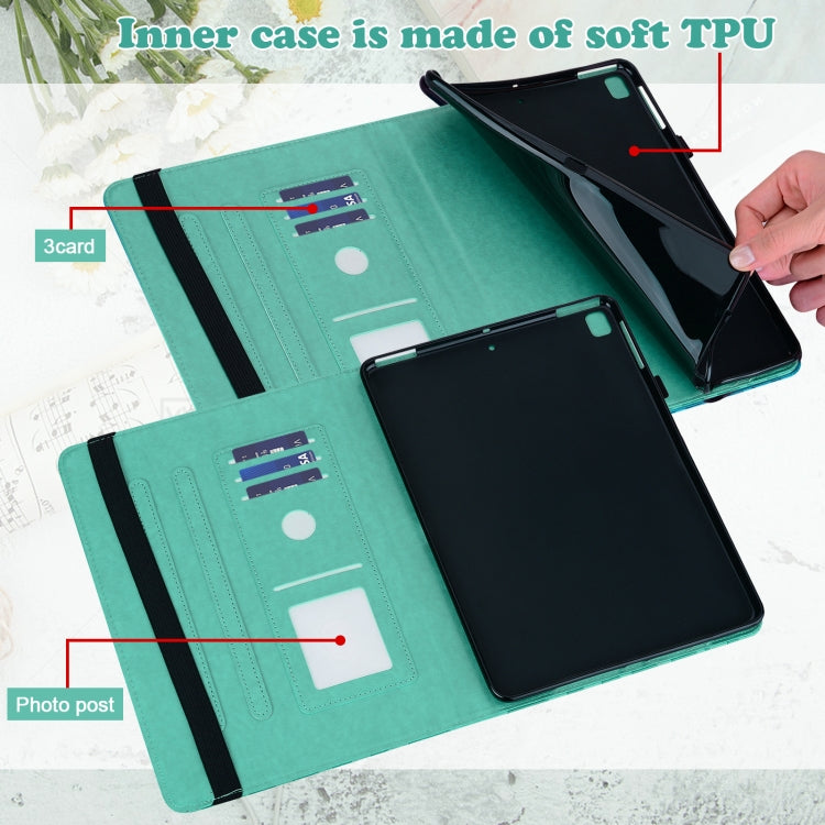 For Honor Pad X9 Tree & Deer Embossed Leather Tablet Case(Green) - Honor by PMC TechLife | Online Shopping South Africa | PMC TechLife | Buy Now Pay Later Mobicred