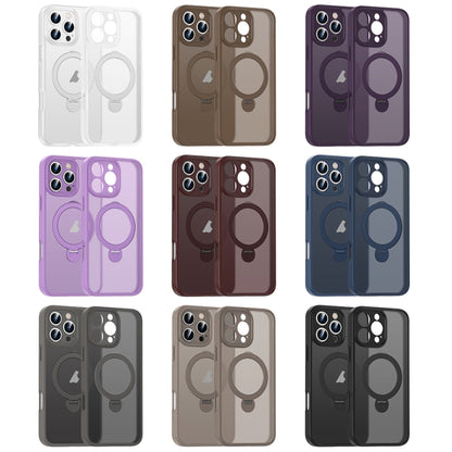 For iPhone 16 Pro Matte Texture 360 Degree Rotary Tone Holder MagSafe Phone Case(Roland Purple) - iPhone 16 Pro Cases by PMC Jewellery | Online Shopping South Africa | PMC Jewellery | Buy Now Pay Later Mobicred