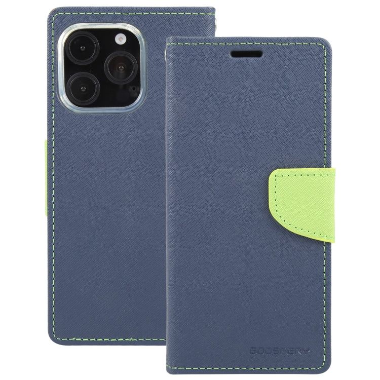 For iPhone 16 Pro Max GOOSPERY FANCY DIARY Cross Texture Leather Phone Case(Navy Blue) - iPhone 16 Pro Max Cases by GOOSPERY | Online Shopping South Africa | PMC Jewellery | Buy Now Pay Later Mobicred