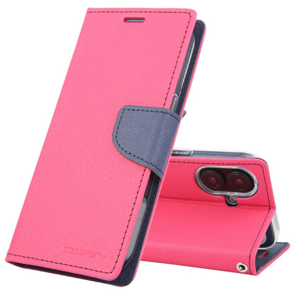 For iPhone 16 Plus GOOSPERY FANCY DIARY Cross Texture Leather Phone Case(Rose Red) - iPhone 16 Plus Cases by GOOSPERY | Online Shopping South Africa | PMC Jewellery | Buy Now Pay Later Mobicred