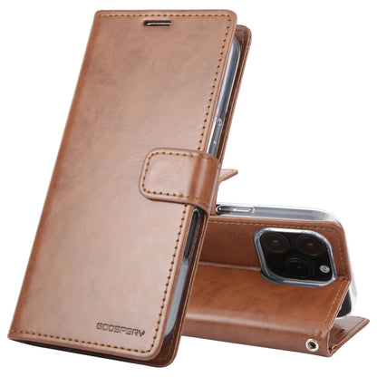 For iPhone 16 Pro Max GOOSPERY BLUE MOON Crazy Horse Texture Leather Phone Case(Brown) - iPhone 16 Pro Max Cases by GOOSPERY | Online Shopping South Africa | PMC Jewellery | Buy Now Pay Later Mobicred