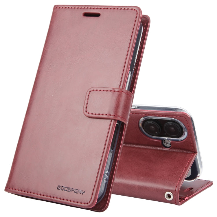 For iPhone 16 GOOSPERY BLUE MOON Crazy Horse Texture Leather Phone Case(Wine Red) - iPhone 16 Cases by GOOSPERY | Online Shopping South Africa | PMC Jewellery | Buy Now Pay Later Mobicred