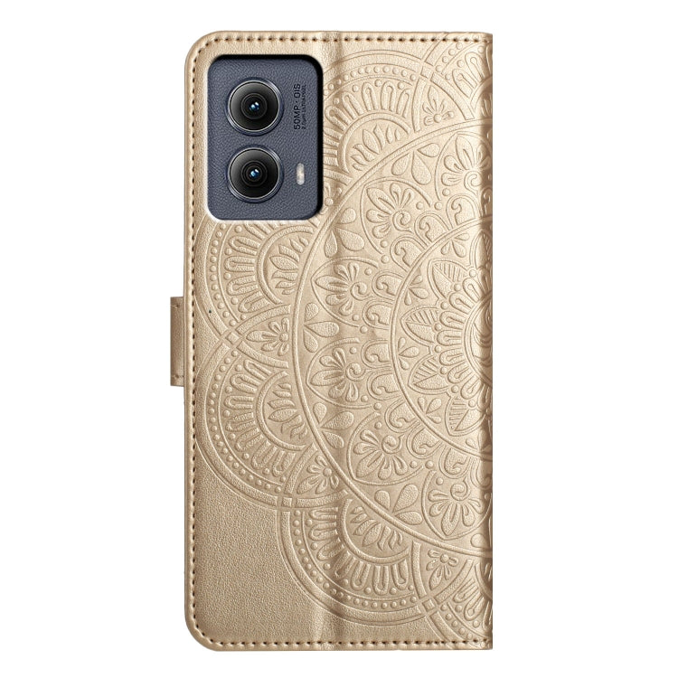 For Motorola Edge 2024 Flower Embossed Leather Phone Case(Gold) - Motorola Cases by PMC Jewellery | Online Shopping South Africa | PMC Jewellery | Buy Now Pay Later Mobicred