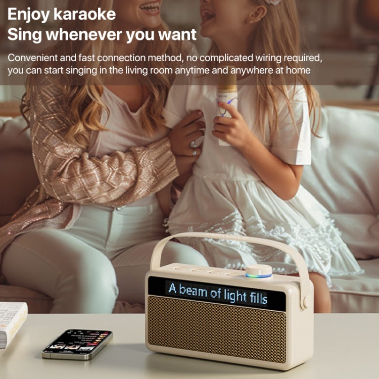 WEKOME Beluga 17 Lyrixing Lyrics Display Wireless Bluetooth Speaker(Creamy White) - Desktop Speaker by WK | Online Shopping South Africa | PMC Jewellery | Buy Now Pay Later Mobicred