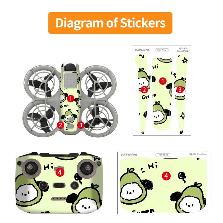 For DJI Neo 2pcs Combo Drone Body Protective Stickers(Pink Rabbit + Colorful Elf) - free shipping - PMC TechLife - Order now!