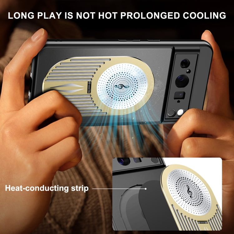 For Google Pixel 8 Pro Heat Dissipation Aromatherapy MagSafe Holder Phone Case(Gold) - Google Cases by PMC TechLife | Online Shopping South Africa | PMC TechLife | Buy Now Pay Later Mobicred