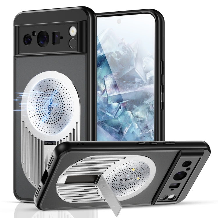 For Google Pixel 8 Pro Heat Dissipation Aromatherapy MagSafe Holder Phone Case(Silver) - Google Cases by PMC TechLife | Online Shopping South Africa | PMC TechLife | Buy Now Pay Later Mobicred