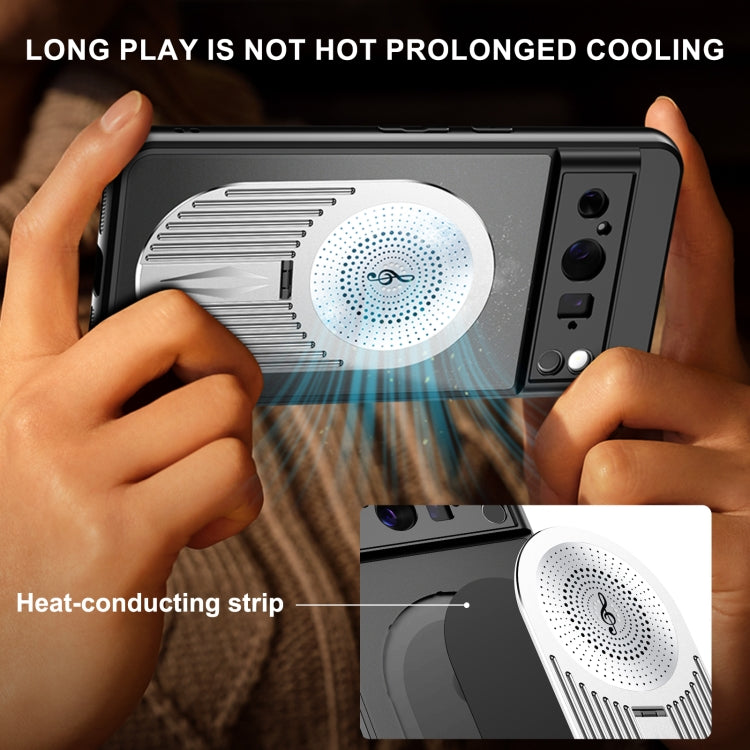 For Google Pixel 8 Pro Heat Dissipation Aromatherapy MagSafe Holder Phone Case(Silver) - Google Cases by PMC TechLife | Online Shopping South Africa | PMC TechLife | Buy Now Pay Later Mobicred