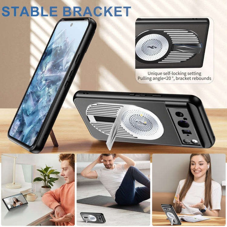 For Google Pixel 8 Pro Heat Dissipation Aromatherapy MagSafe Holder Phone Case(Silver) - Google Cases by PMC TechLife | Online Shopping South Africa | PMC TechLife | Buy Now Pay Later Mobicred