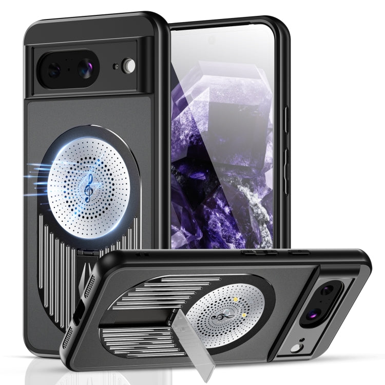 For Google Pixel 8 Heat Dissipation Aromatherapy MagSafe Holder Phone Case(Black) - Google Cases by PMC TechLife | Online Shopping South Africa | PMC TechLife | Buy Now Pay Later Mobicred