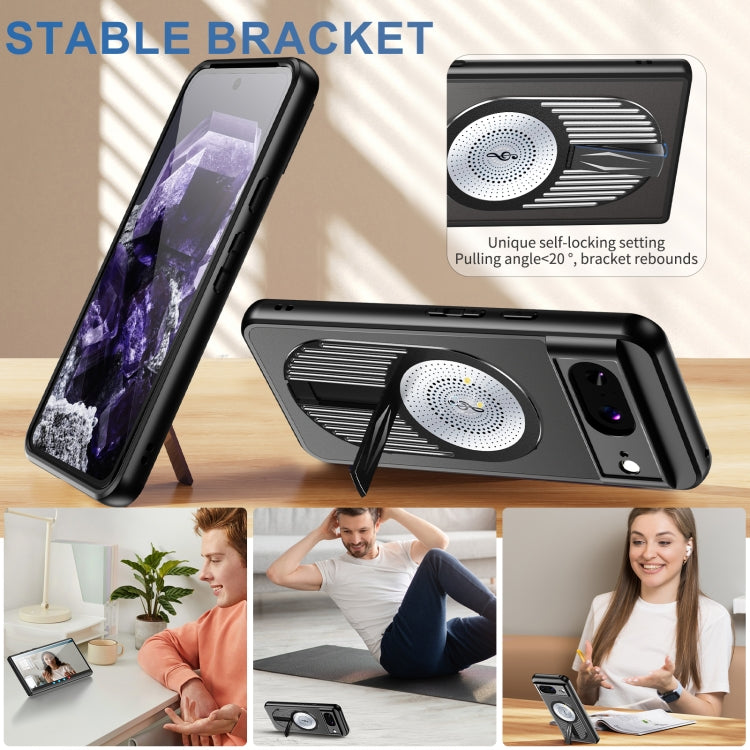 For Google Pixel 8 Heat Dissipation Aromatherapy MagSafe Holder Phone Case(Black) - Google Cases by PMC TechLife | Online Shopping South Africa | PMC TechLife | Buy Now Pay Later Mobicred