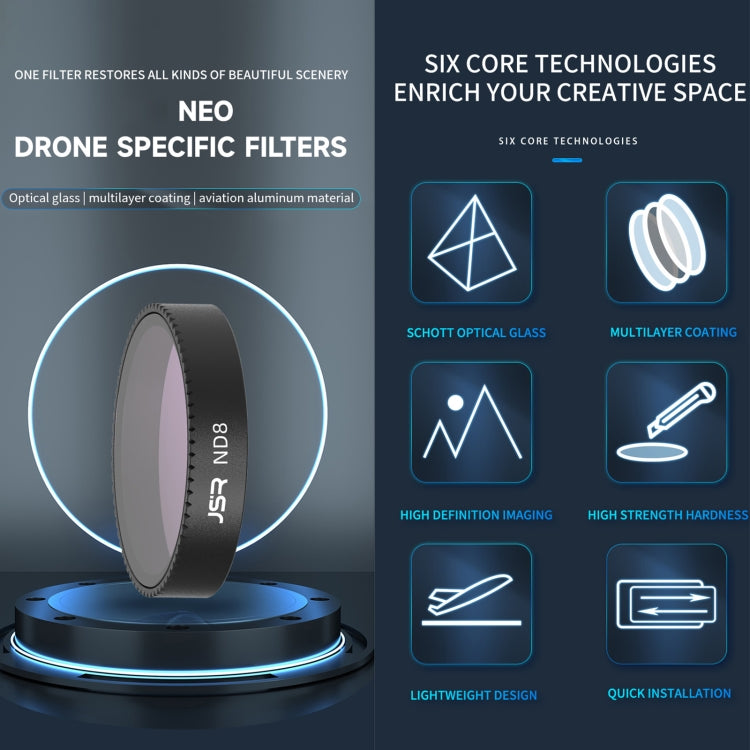 For DJI Neo JSR KB Series Drone Lens Filter, Filter:3 in 1 CPL ND8/16 - free shipping - PMC TechLife - Order now!