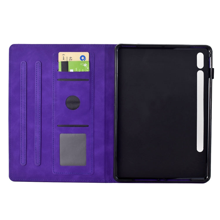 For Samsung Galaxy Tab S9 / S9 FE Cats Embossed Leather Smart Tablet Case(Purple) - Galaxy Tab S9 Cases by PMC Jewellery | Online Shopping South Africa | PMC Jewellery | Buy Now Pay Later Mobicred