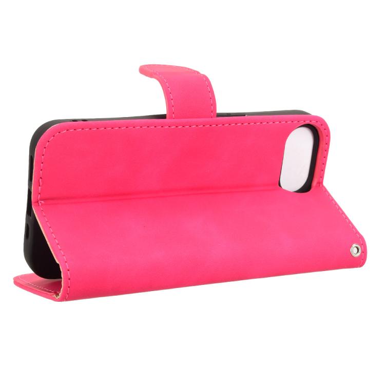 For iPhone 16e Skin Feel Magnetic Flip Leather Phone Case(Rose Red) - iPhone 16e Cases by PMC TechLife | Online Shopping South Africa | PMC TechLife | Buy Now Pay Later Mobicred