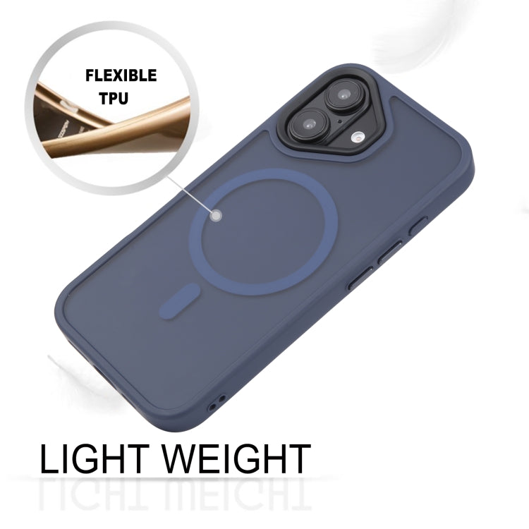 For iPhone 16 GEBEI Skin Feel MagSafe Magnetic Phone Case(Blue) - iPhone 16 Cases by GEBEI | Online Shopping South Africa | PMC Jewellery | Buy Now Pay Later Mobicred