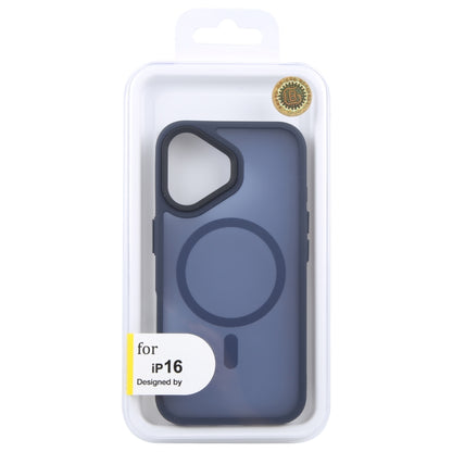 For iPhone 16 GEBEI Skin Feel MagSafe Magnetic Phone Case(Blue) - iPhone 16 Cases by GEBEI | Online Shopping South Africa | PMC Jewellery | Buy Now Pay Later Mobicred