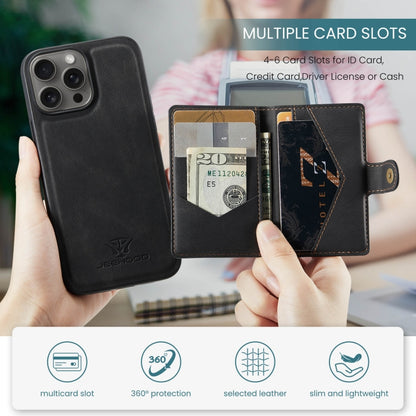 For iPhone 16 Pro Max JEEHOOD J01 Retro Magnetic Detachable Wallet Phone Case(Black) - iPhone 16 Pro Max Cases by JEEHOOD | Online Shopping South Africa | PMC Jewellery | Buy Now Pay Later Mobicred