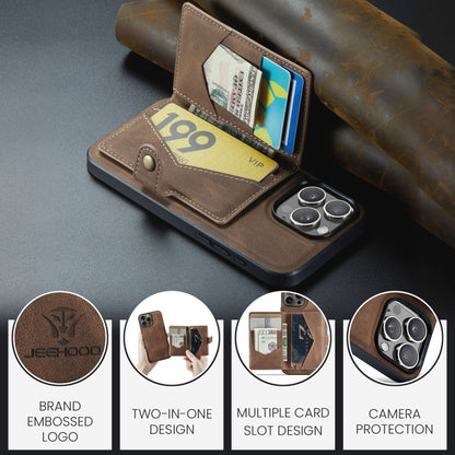 For iPhone 16 Pro JEEHOOD J01 Retro Magnetic Detachable Wallet Phone Case(Brown) - iPhone 16 Pro Cases by JEEHOOD | Online Shopping South Africa | PMC Jewellery | Buy Now Pay Later Mobicred