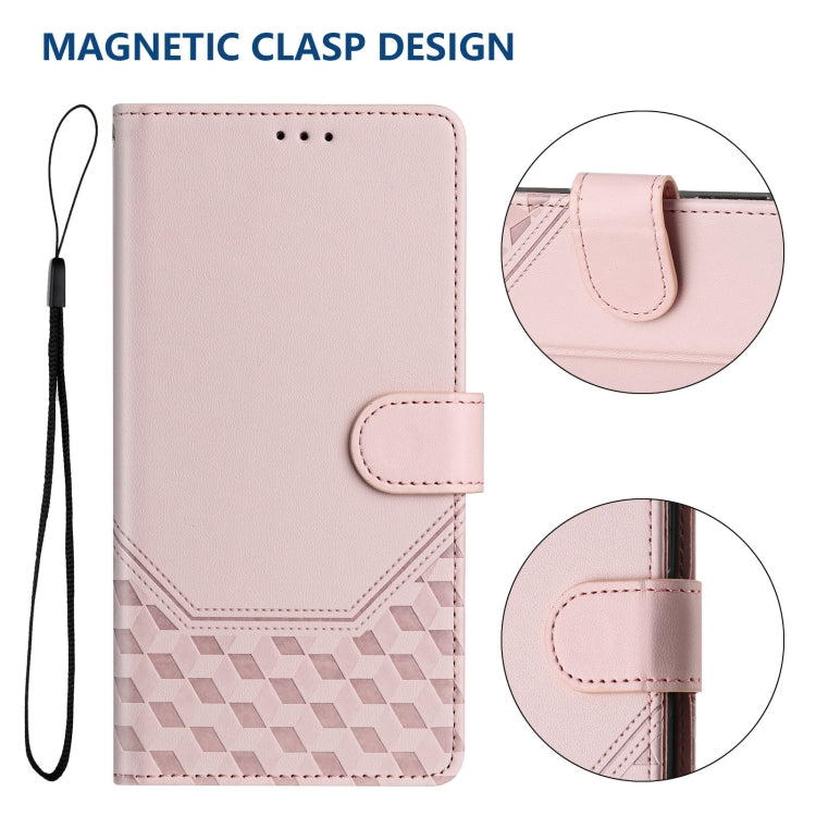 For Huawei Pura 70 Pro / Pura 70 Pro+ Honeycomb Embossing RFID Leather Phone Case(Pink) - Huawei Cases by PMC Jewellery | Online Shopping South Africa | PMC Jewellery | Buy Now Pay Later Mobicred