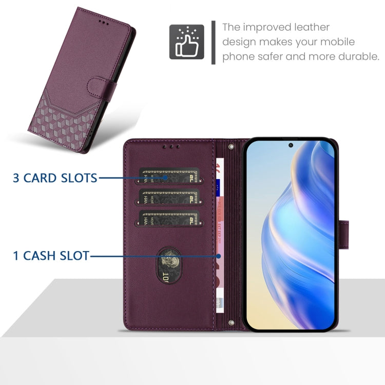 For Huawei Pura 70 Pro / Pura 70 Pro+ Honeycomb Embossing RFID Leather Phone Case(Violet) - Huawei Cases by PMC Jewellery | Online Shopping South Africa | PMC Jewellery | Buy Now Pay Later Mobicred