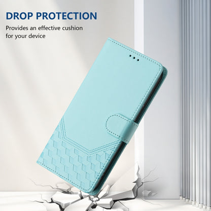 For Samsung Galaxy S25 5G Honeycomb Embossing RFID Leather Phone Case(Mint Green) - Galaxy S25 5G Cases by PMC Jewellery | Online Shopping South Africa | PMC Jewellery | Buy Now Pay Later Mobicred